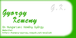 gyorgy kemeny business card