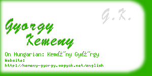 gyorgy kemeny business card